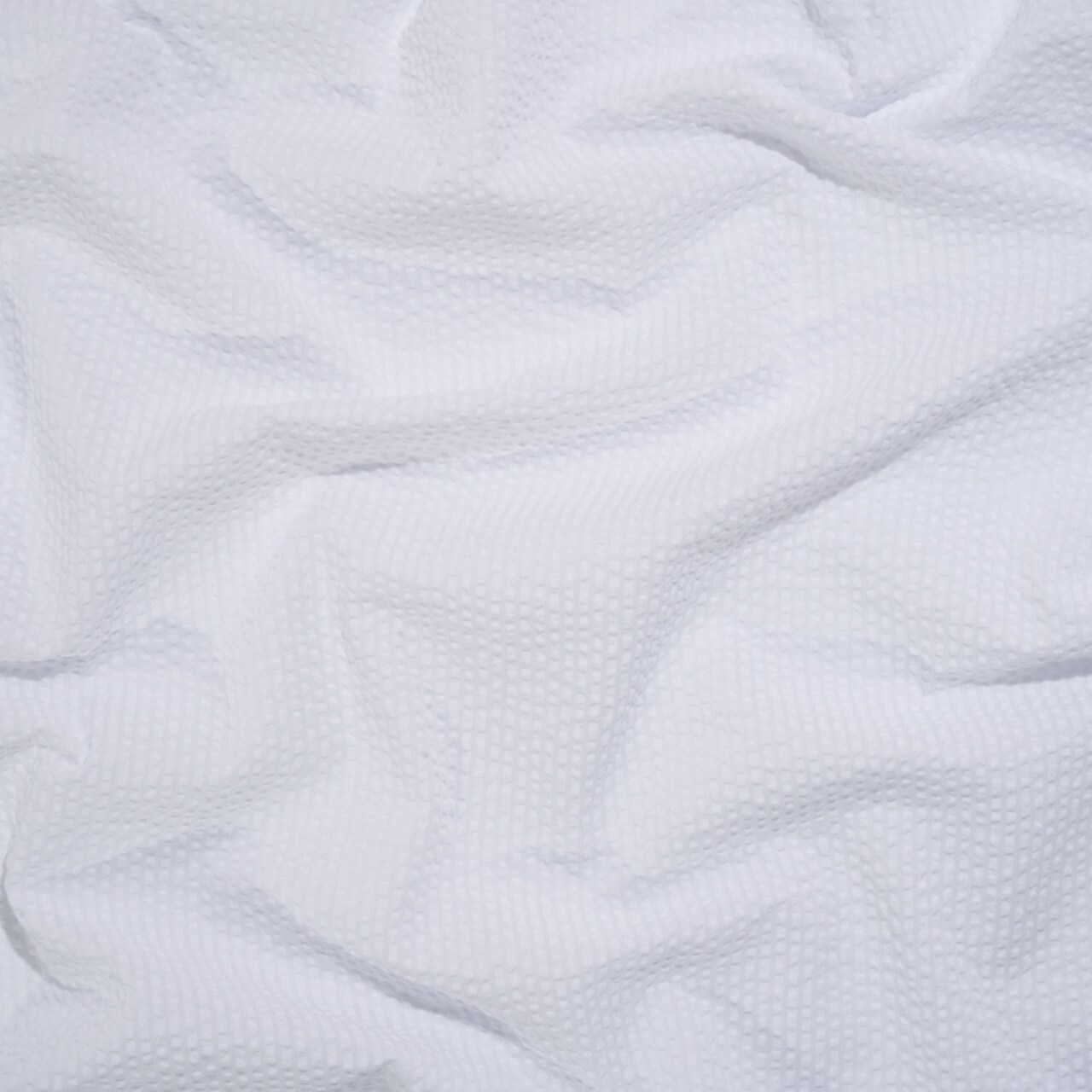 1 Yard White on White Candy Striped Polyester and Cotton Seersucker